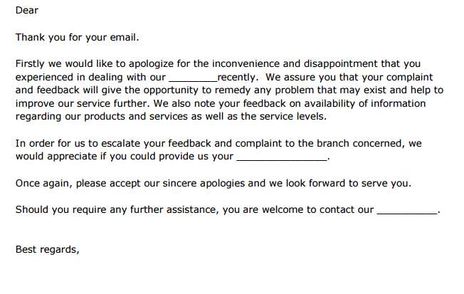 7+ Complaint Response Letters – Find Word Letters