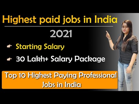 Highest Paid Jobs 2021 | Top 10 Highest Paying Professional Jobs In India | Career Options  | Salary