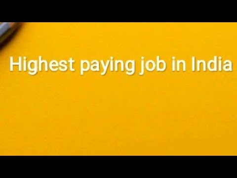 Highest paying jobs in 🇮🇳India