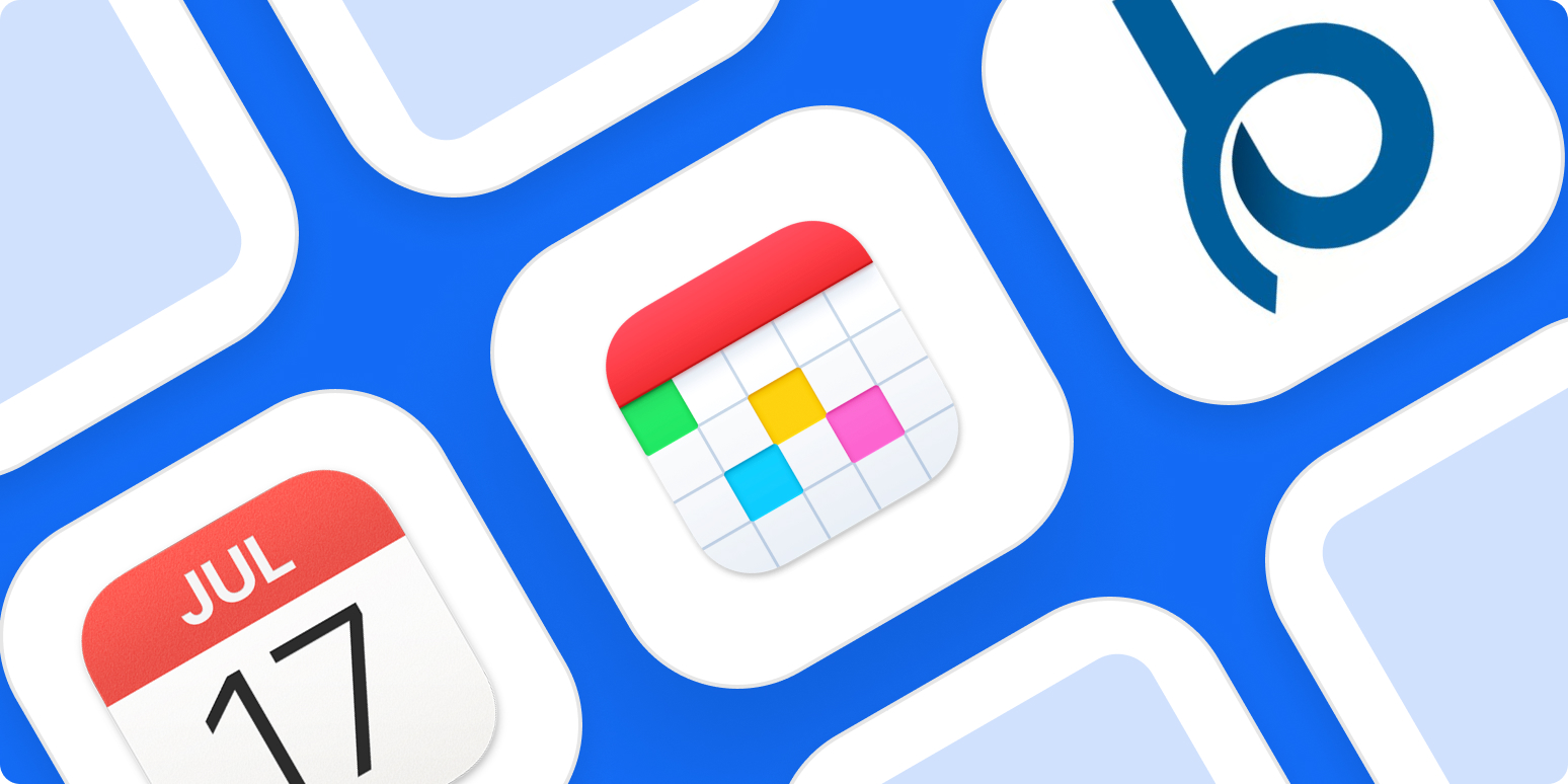 A hero image with the logos of the best calendar apps for Mac