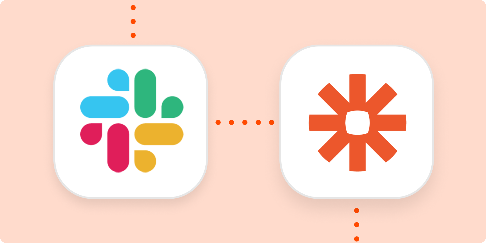 A hero image featuring the logos for Slack and Zapier