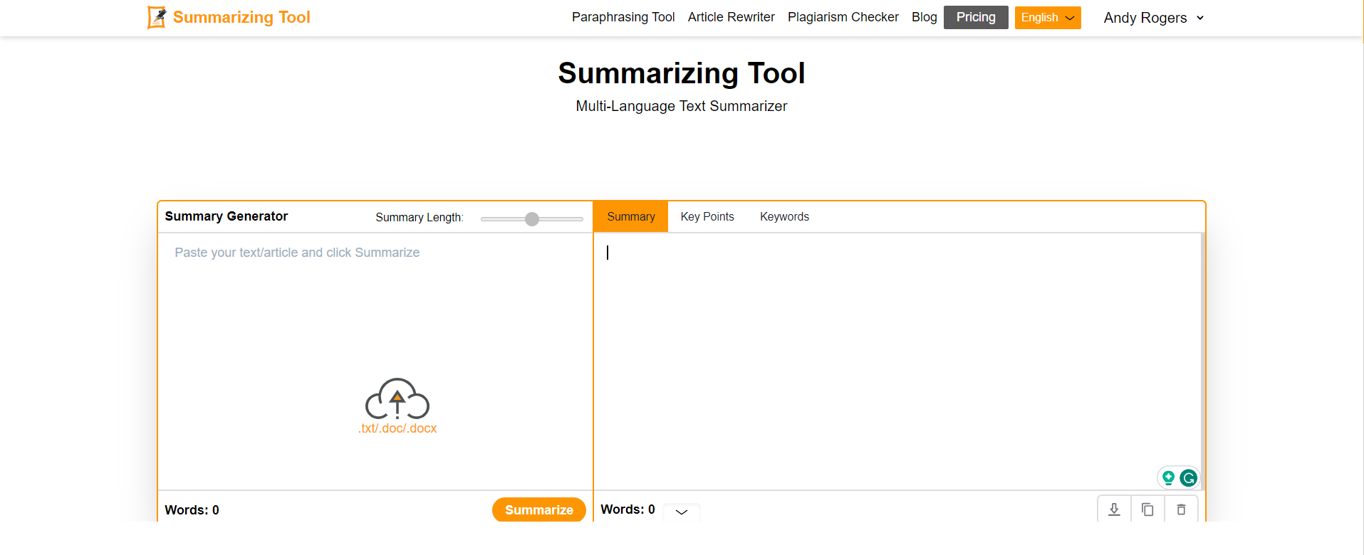 Summarizing Tool